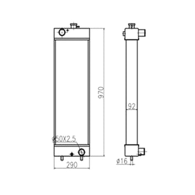 For Kobelco Excavator SK130-8 Water Tank Radiator Core ASS'Y