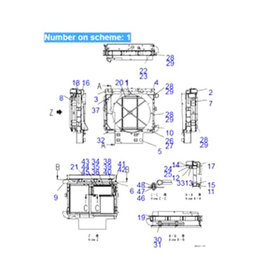 For Komatsu Dump Truck HD325-7 HD325-7R HD405-7 HD405-7R Water Tank Radiator Core ASS'Y 566-03-81112
