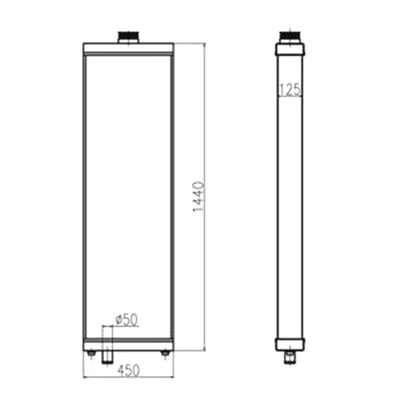 For Komatsu Bulldozer D375A-5 Water Tank Radiator Core ASS'Y