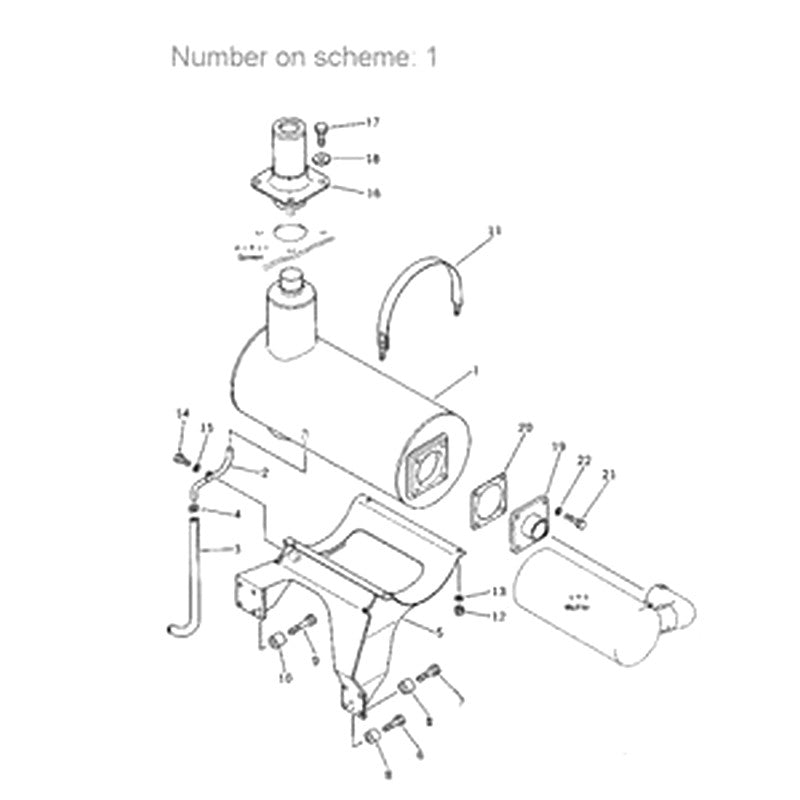 For Komatsu Excavator PC100-1 PC100-2 Engine S4D105 Muffler 6135-11-5580