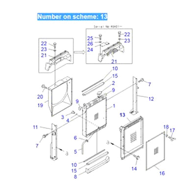 For Komatsu Excavator PC100-6 PC100N-6 PC120-6Z Hydraulic Oil Cooler 202-03-71210