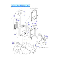 For Komatsu Excavator PC20MR-1 PC20MRX-1 PC20UU-3 Engine 3D74E Hydraulic Oil Cooler 21U-03-31130 20C-03-31410