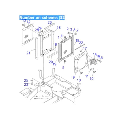 For Komatsu Excavator PC20R-8 PC25R-8 PC27R-8 Water Tank Radiator Core ASS'Y 20P-03-81102