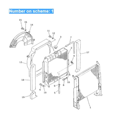 For Komatsu Excavator PW100-3 PW100N-3 PW100S-3 Engine S6D95L Hydraulic Oil Cooler 20D-03-41110 20D-03-42110 20D-03-41410