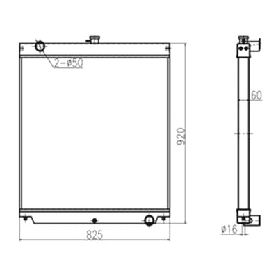 For Hitachi Excavator ZX180 Water Tank Radiator Core ASS'Y