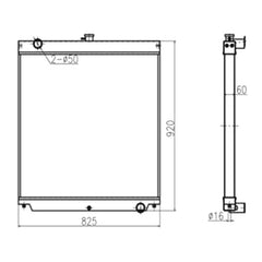 For Hitachi Excavator ZX180 Water Tank Radiator Core ASS'Y