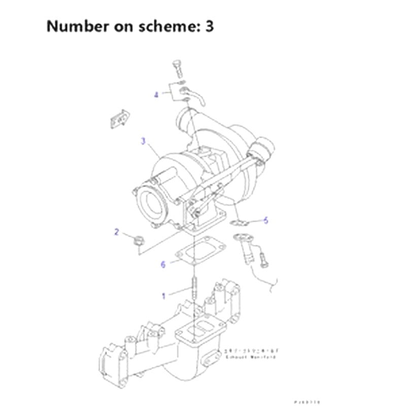 For Komatsu PC158US-2 Engine S4D102E-1X Turbo HX30W Turbocharger 6733-81-8890