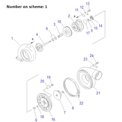 For Komatsu PC650-3 PC650LC-5 PC650SE-3 PC710-5 PC1600-1 Engine SA6D140 Turbo KTR110A-1J Turbocharger 6505-11-6110