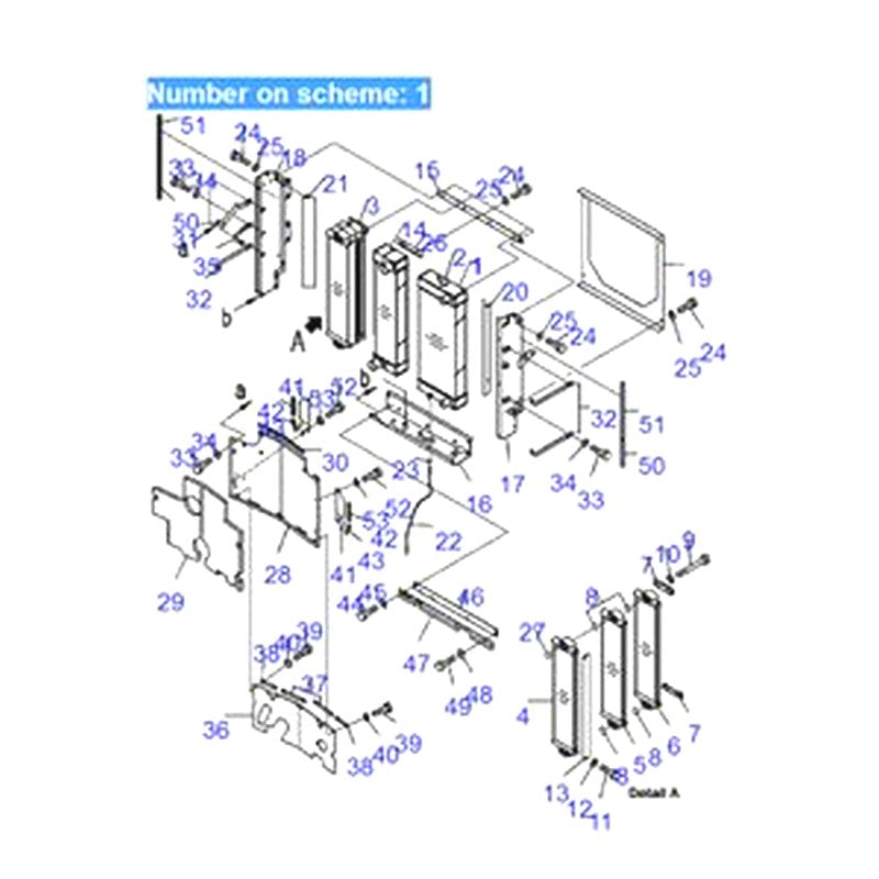 For Komatsu Wheel Loader WA320-5 WA320L-5 WA320-5L Water Tank Radiator Core ASS'Y 419-03-31114