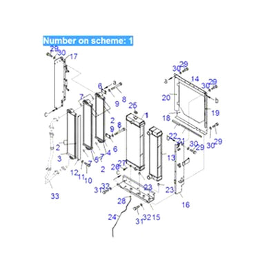 For Komatsu Wheel Loader WA320-6 WA320PZ-6 Water Tank Radiator Core ASS'Y 419-03-48110