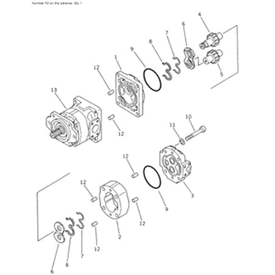 For Komatsu Wheel Loader WA400-1 WA380-1 WA420-1 Hydraulic Pump 705-12-38211