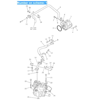 For Komatsu Wheel Loader WA450-1 WA470-1 Steering Pump 705-12-37010