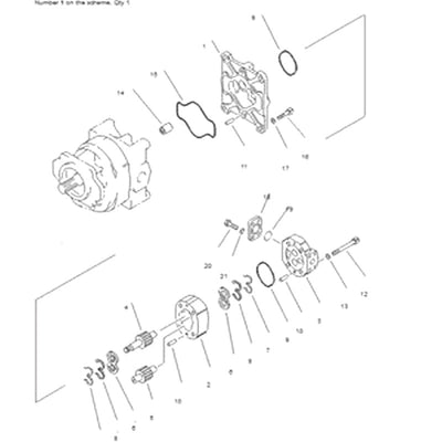 For Komatsu Wheel Loader WA450-3 WA470-3 WA450L-3 Hydraulic Pump 705-36-29540
