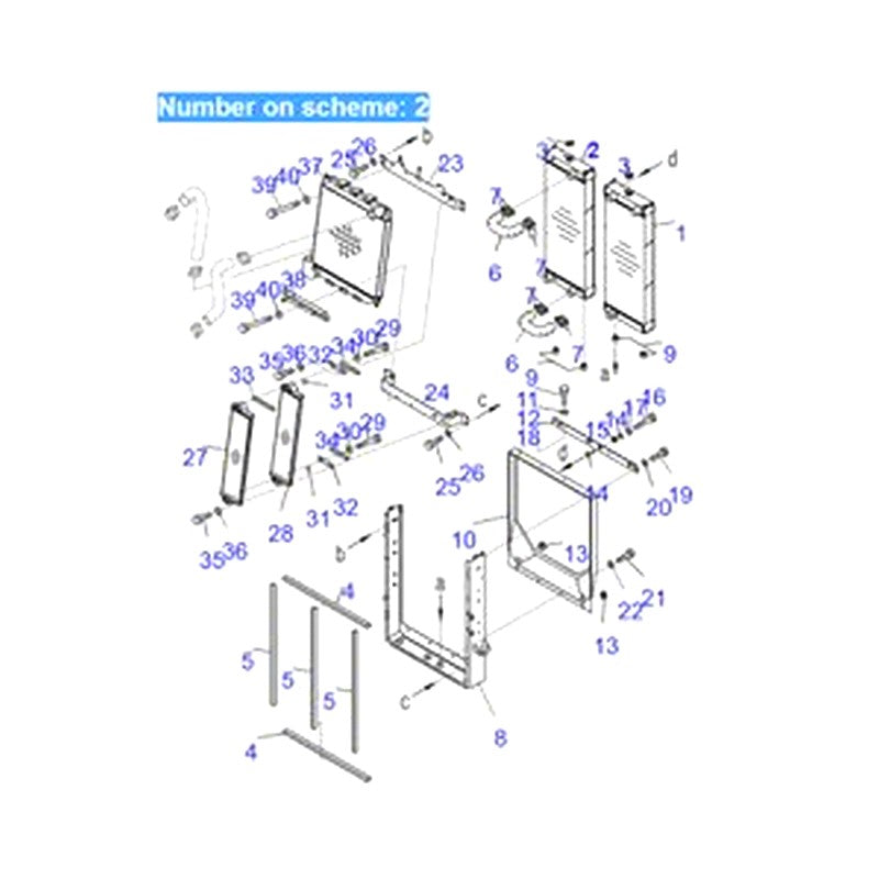 For Komatsu Wheel Loader WA450-6 WA470-6 WA480-6 Water Tank Radiator Core ASS'Y 421-03-44120 Right