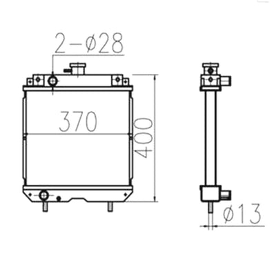 For Kubota GB13 GB14 GB15 Water Tank Radiator Core ASS'Y