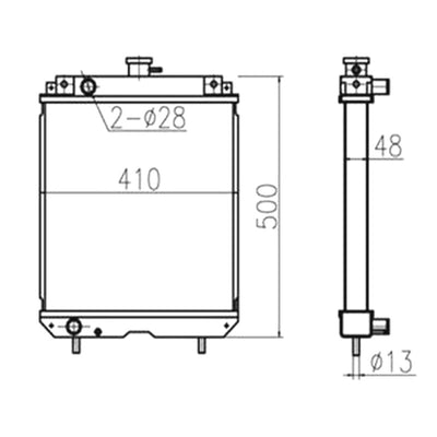 For Kubota DGW400 Water Tank Radiator Core ASS'Y