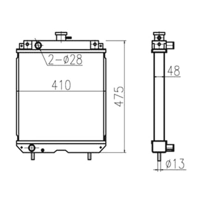 For Kubota GT23 Water Tank Radiator Core Assy T0430-1600-1