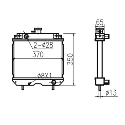 For Kubota TCM Water Tank Radiator Core ASS'Y