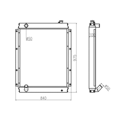 For Sany Excavator SY215C-8 Water Tank Radiator Core ASS'Y