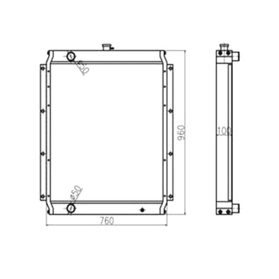 For Sany Excavator SY215C-8S Water Tank Radiator Core ASS'Y