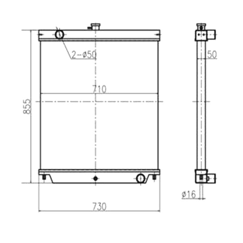 For Sumitomo Excavator SH120-5 Water Tank Radiator Core ASS'Y