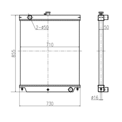 For Sumitomo Excavator SH120-5 Water Tank Radiator Core ASS'Y