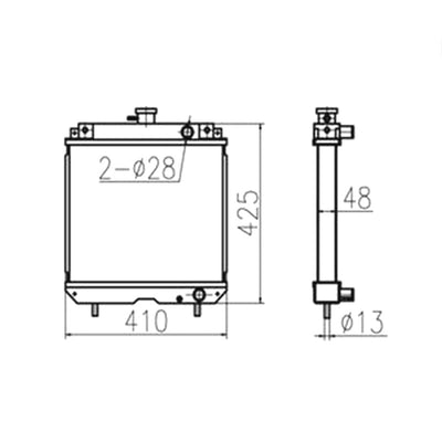 For Yanmar EE213 Water Tank Radiator Core ASS'Y 119255-44501