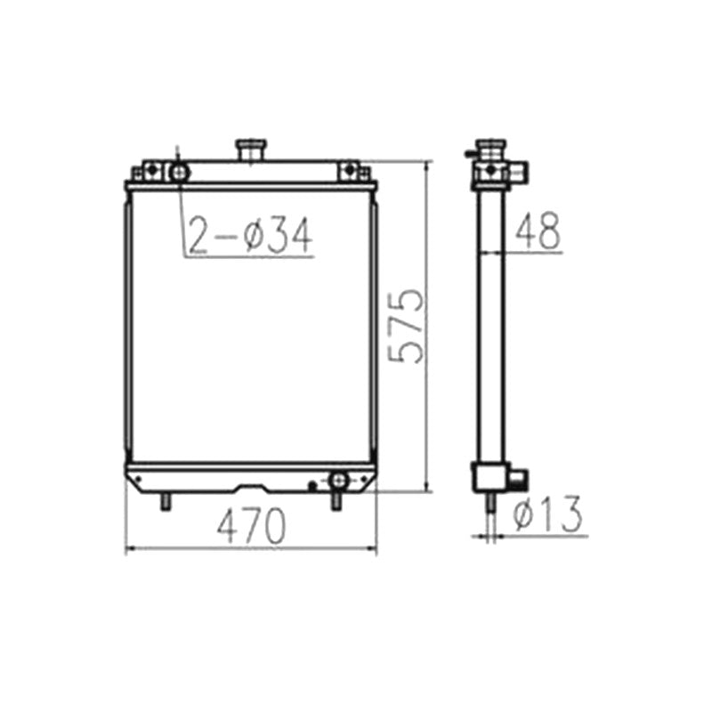 For Yanmar F455 F605 Water Tank Radiator Core ASS'Y 119956-44501