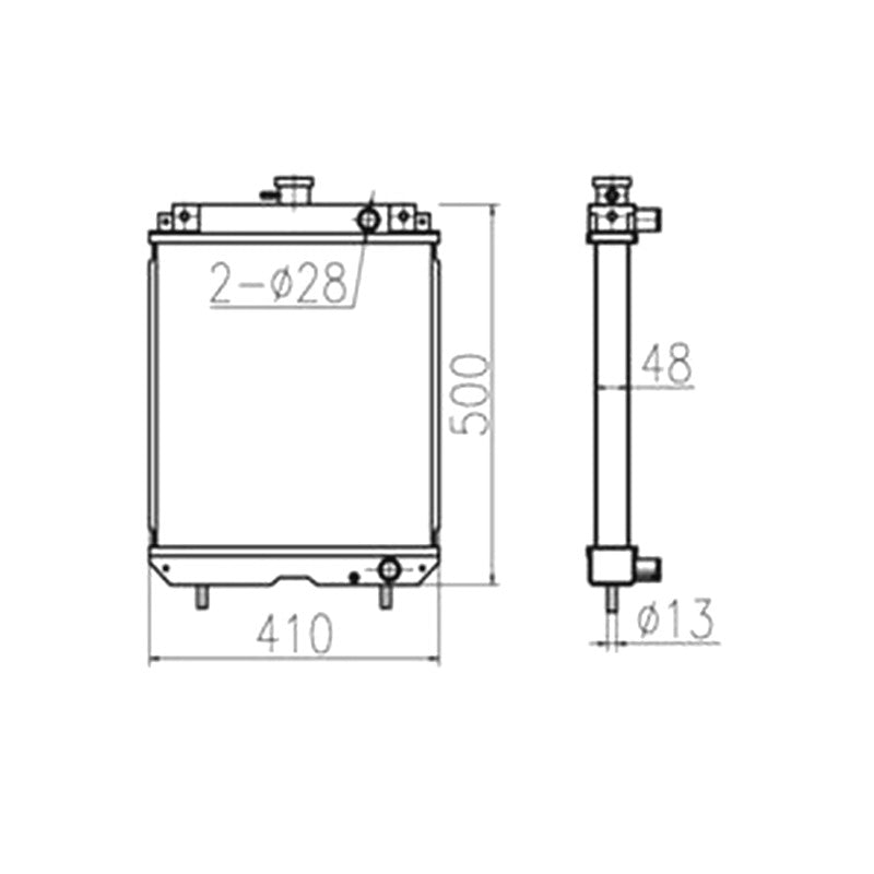 For Yanmar GC221 Water Tank Radiator Core ASS'Y 119624-44500