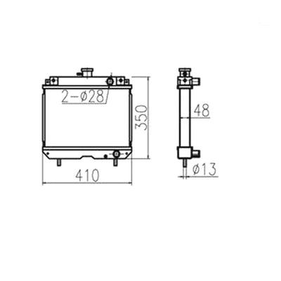 For Yanmar GP8 GP10 Water Tank Radiator Core ASS'Y 119254-44510