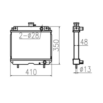 For Yanmar KE30 KE40 KE50 Water Tank Radiator Core ASS'Y 198162-00601