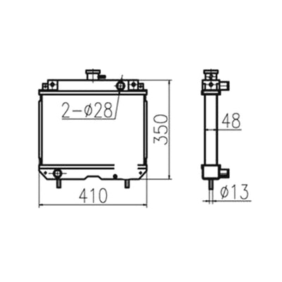 For Yanmar MT136 MT146 MT156 Water Tank Radiator Core ASS'Y 198163-00600