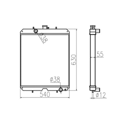 For Yanmar VIO90 VIO80NS Water Tank Radiator Core ASS'Y