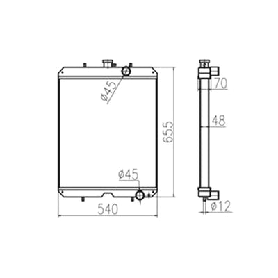 For Yanmar Water Tank Radiator Core ASS'Y 129944-44501