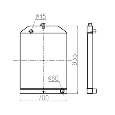 For YUCHAI Excavator YC135-8 Water Tank Radiator Core ASS'Y