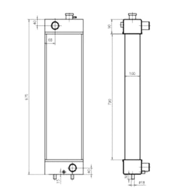 For Komatsu Excavator PC128US-8 Water Tank Radiator Core ASS'Y