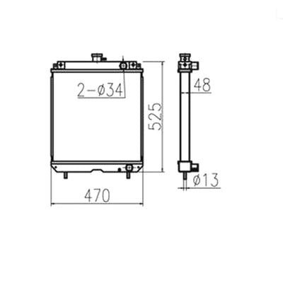 For Yanmar Water Tank Radiator Core ASS'Y 184014-44011
