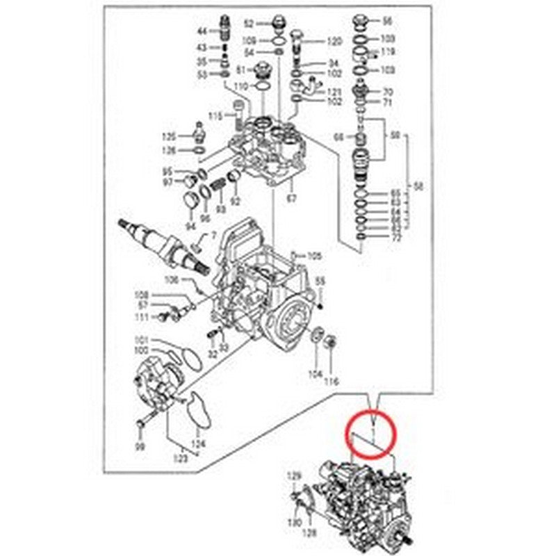 Fuel Injection Pump VV72963051320 for for Yanmar Engine 4TNV88-BXYB New Holland Excavator E50B E50BSR - Buymachineryparts