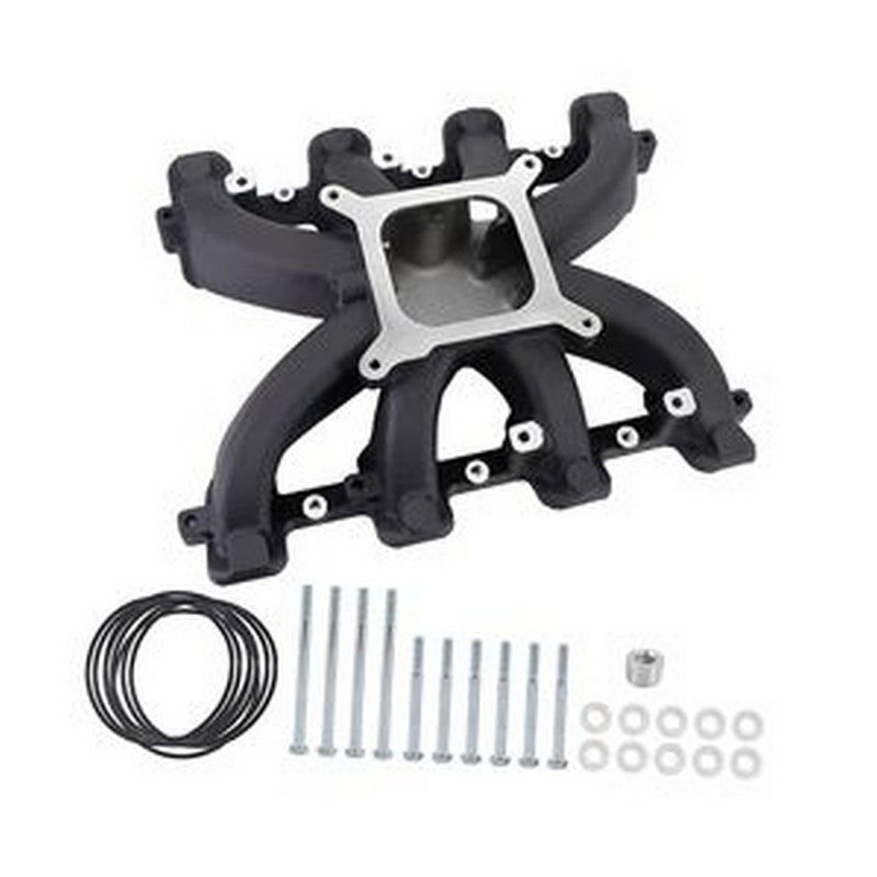 Sandy Engine Intake Holley Single Plane Carb Intake Manifold 300-132BK for GM Engine LS1 L ...