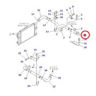 Hose 6152-12-4910 for Komatsu Engine 6D125E Excavator PC400-6 PC450-6 PW400MH-6 - Buymachineryparts