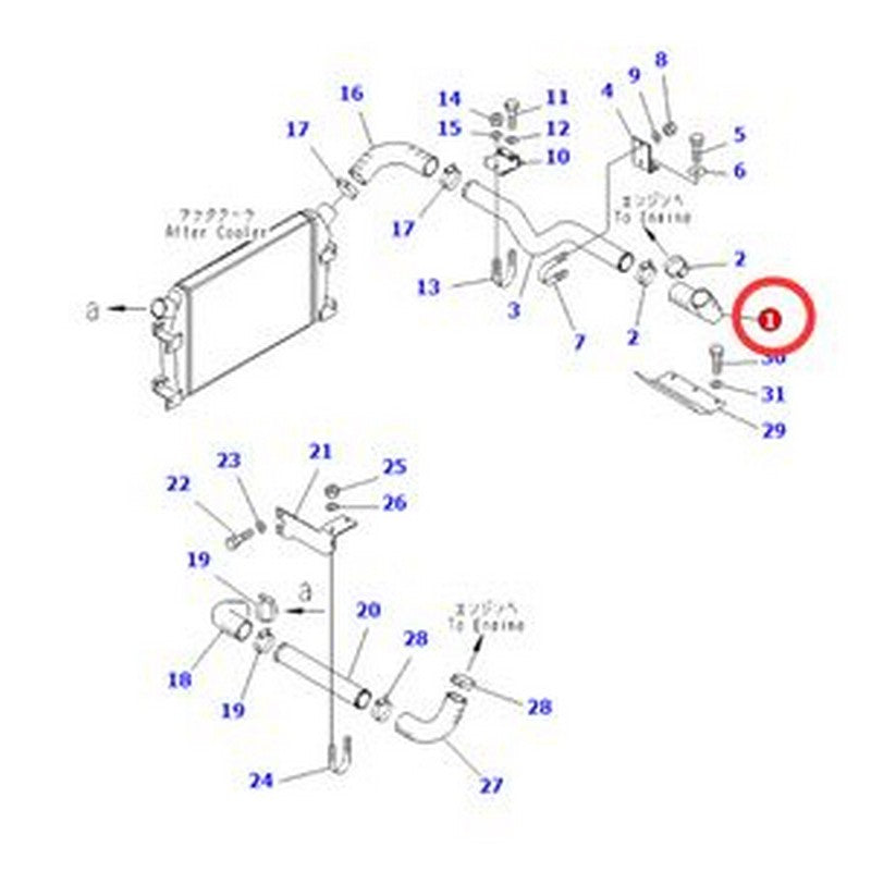 Hose 6152-12-4910 for Komatsu Engine 6D125E Excavator PC400-6 PC450-6 PW400MH-6 - Buymachineryparts