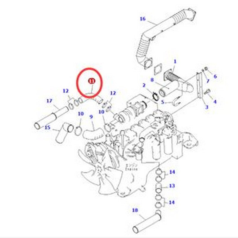 Hose 6152-12-4930 for Komatsu Engine 6D125E Excavator PC400-6 PC400LC-6 PC450-6 PW400MH-6 - Buymachineryparts