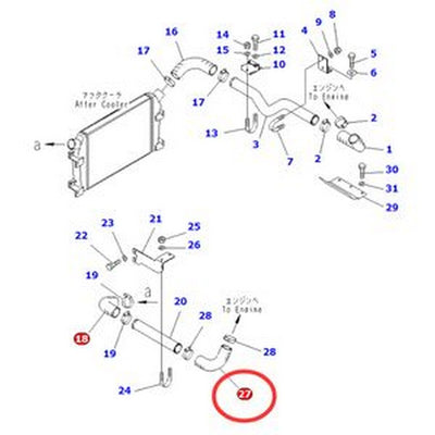 Hose 6152-12-4950 for Komatsu Engine 6D125E Excavator PC400-6 PC450-6 PC450LC-6K - Buymachineryparts