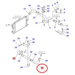 Hose 6152-12-4950 for Komatsu Engine 6D125E Excavator PC400-6 PC450-6 PC450LC-6K - Buymachineryparts