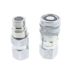 Hydraulic Male & Female Flat Face Coupler Kit AT312470 KV14216 for John Deere 110 240 250 260 270 315 317 320 325 328 332 410G 310G 320D 318D 310SG