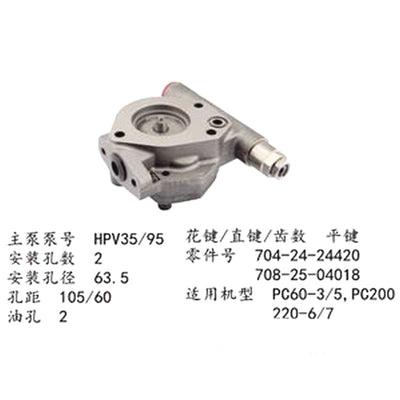 For KOMATSU Excavator PC220-7 pilot pump
