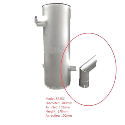 Muffler Silencer for Caterpillar CAT Excavator E325C Split