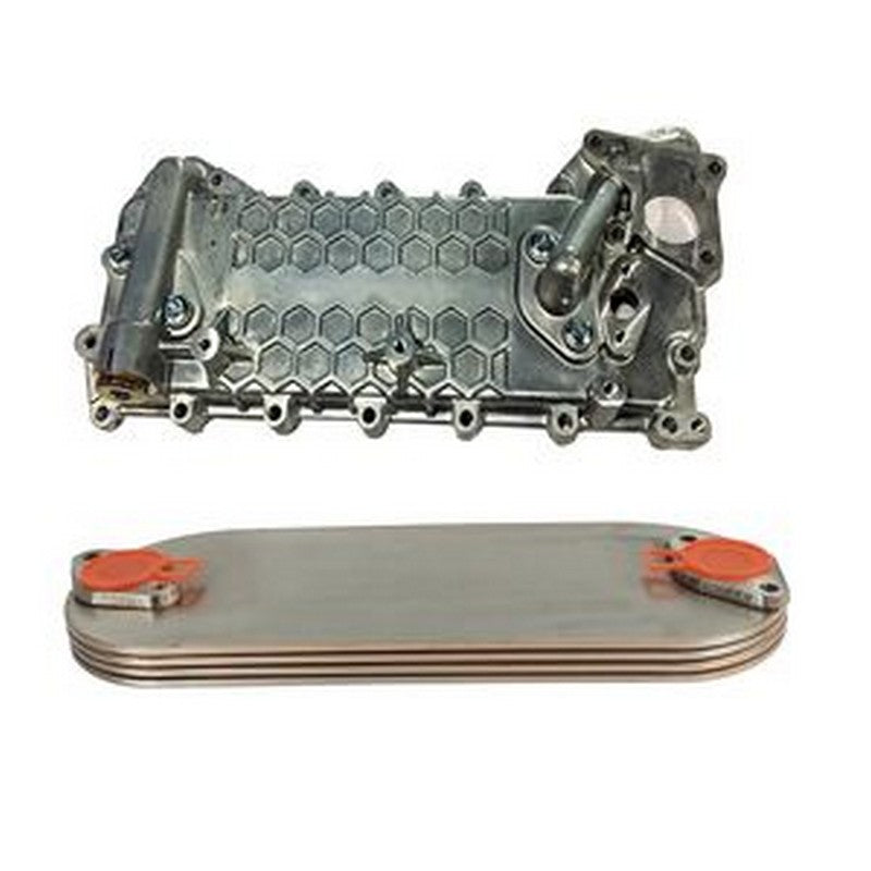 Oil Cooler Core & Cover 8980853125 8973341002 for Isuzu Engine 4HK1 John Deere Excavator 245GLC 225DLC 230GW 220DW 190GW 190DW