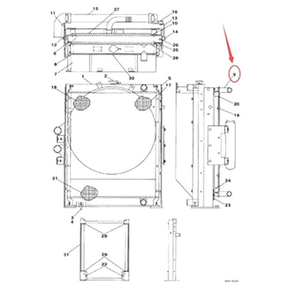 Oil Cooler LN00068 for CASE CX210 CX210LR Crawler Excavator