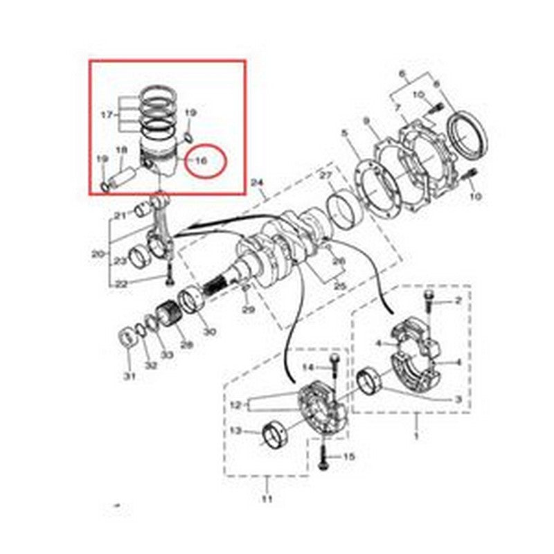 Piston Kit YF1-68512-11-14 for Yamaha Generator EDL7000SE EDL11000SE - Buymachineryparts